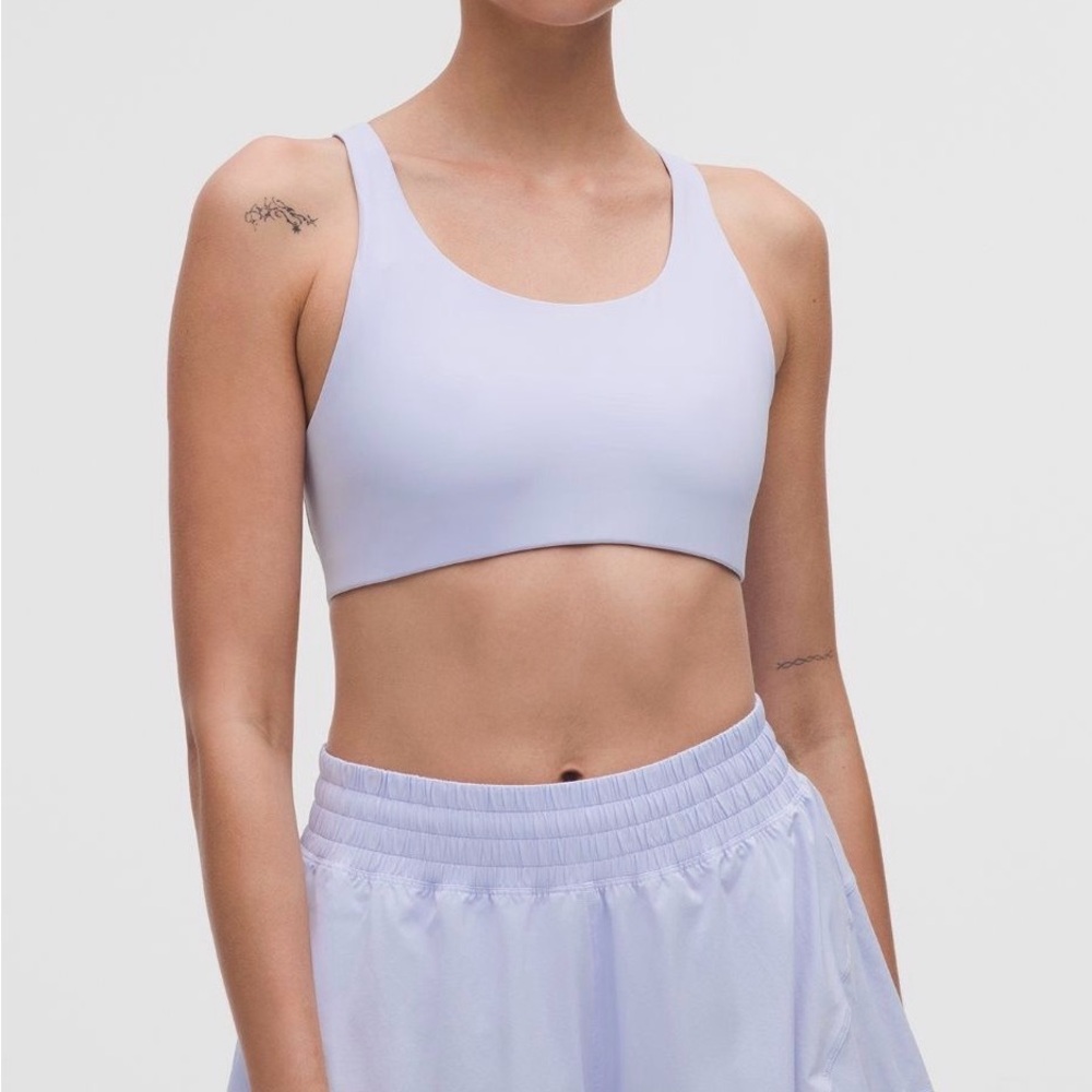 Lululemon Athletica Nulux Strappy-Back sports bra, size M, Serene Blue